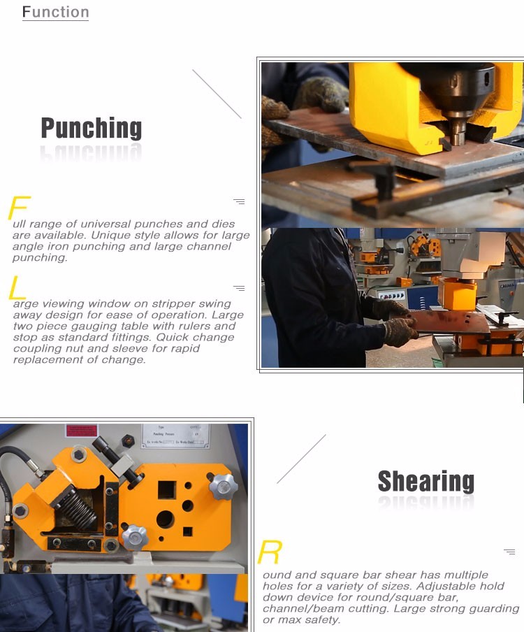 Màquina de perforació i cisalla combinada de treballador hidràulic multifuncional de la sèrie Q35y